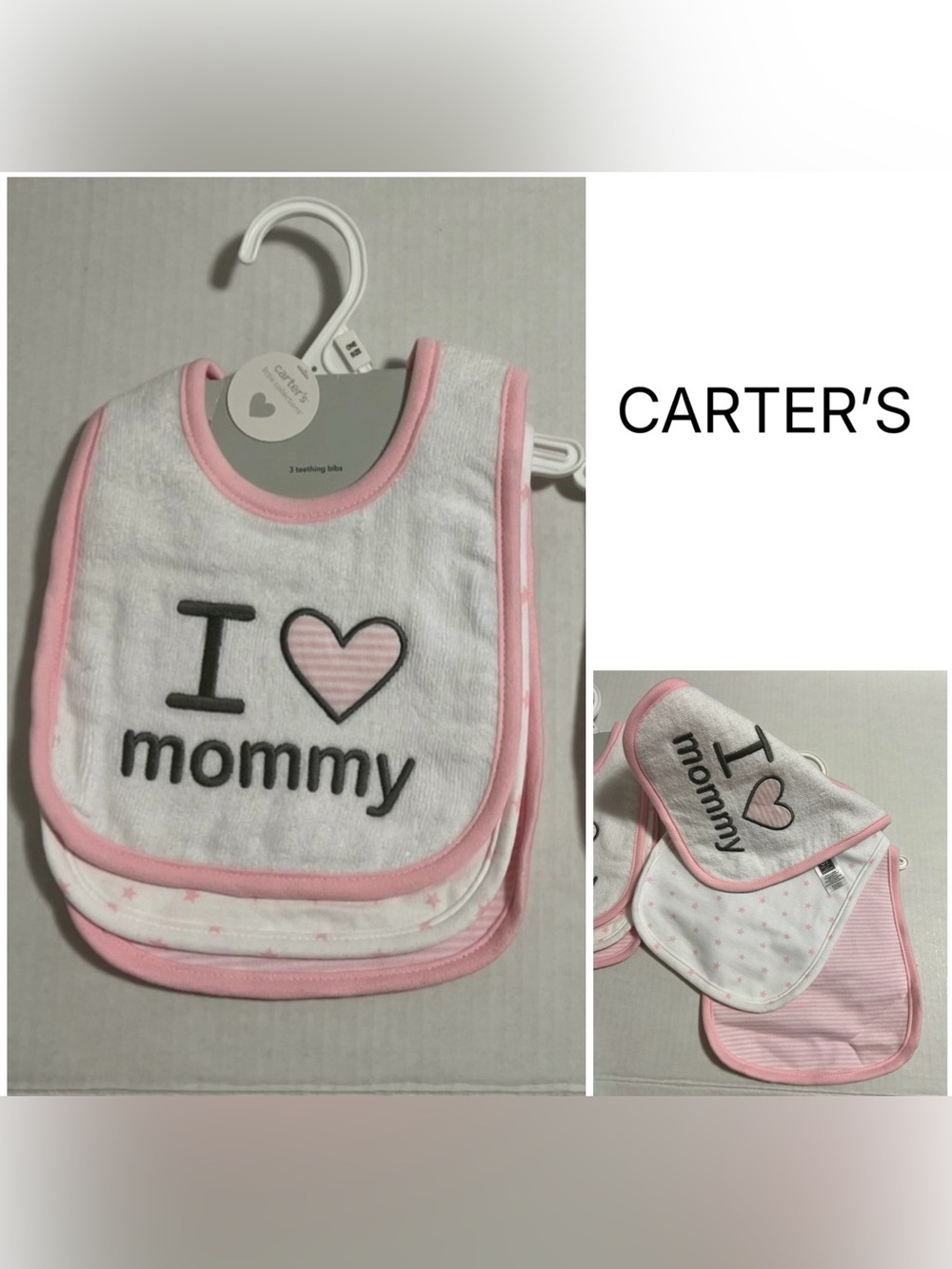 CARTER’S - NWT - 3PK - INFANT GIRLS BIBS